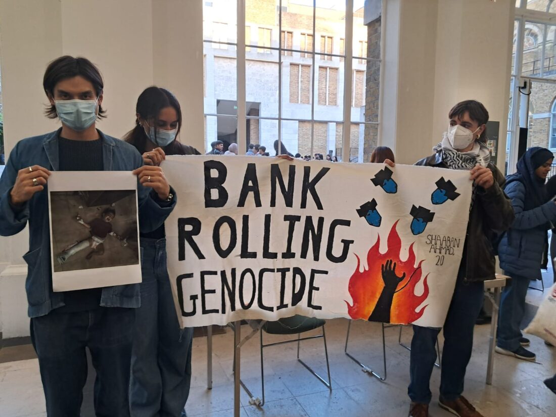 Cut ties and divest from genocide, careers fair protesters tell UCL